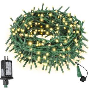 66FT 200 LED Christmas Mini Lights End-to-End Plug 8 Modes Indoor String Lights with Timer, Outdoor Indoor Twinkle Fairy Lights Christmas Tree Patio Garden Holiday Warm White