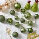 Christmas Ball Ornaments - 30pcs Shatterproof Christmas Ornaments Set Plastic Hanging Christmas Decorations for Xmas Tree Holiday Party Decor, 6 Styles in 4 Sizes (Light Green)