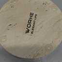 WORHE Marble Soap Dishes Natural Travertine Stone Sponge Holder for Bathroom Tub Shower Kitchen Sink, Handcraft Round Soap Case Trinket Plate Jewelry Tray Coaster for Home Decor Color Beige (WH046)