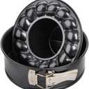 Zenker 7.09-inch Non-Stick Carbon Steel Springform Pan with 2 Bases, Standard and Bund