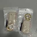 YHC Key Fob Cover for Cadillac with Gold Keychain Key Shell for Escalade SRX CTS ATS XTS DTS STS 2008-2015 (White), 2Pack