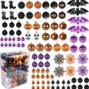 100Pcs Halloween Hanging Ball Ornaments, Ornaments Tree Decorations, Shatterproof Plastic Balls for Cute Holiday Party Indoor Home Decor (100Pcs) (100pack)
