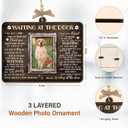 2 x Dog Memorial Photo Ornament – Waiting at the Door – Three Layer Wooden Plaque – Pet Memorial Gifts for Dogs – Bereavement Gifts for Grieving Pet Owners – in Remembrance Ornament with Photo Slot