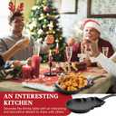 DVK Cast Iron Frying Pan with Various Shapes for Christmas Cookies Cutters Small Skillet for Heart/Snowman (3PCS)
