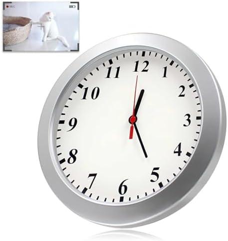 HKFUG 1080P HD Mini Camera Wall Clock Cameras with Motion Detection Indoor Security Hidden Cam Pet Camera for Home/Office, No Wi-Fi