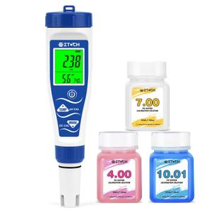 pH Chlorine Salt Tester for Pool, Salinity pH Meter for Saltwater Pool, 7 in 1 pH Salt Free Chlorine Tester Digital ORP PPM EC Tester for Swimming Pool, Hot Tub, Spa, Aquarium, Hydroponic