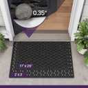 DEXI Front Door Mat Outside Entrance Rubber 24x36, Welcome Floor Doormat Heavy Duty Non Slip, Dirt Trapper Waterproof Exterior Entry Mats All Weather for Patio Entryway Drainage, Black