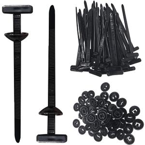 150PCS Nylon Universal Cable Tie Buckle  Heavy Duty Self-Locking Zip Ties Holder with Pin & Button Design, Plastic Cable Ties Tool Fasteners Car Body, UV Resistant Zipties for Car Daily Auto Fixing