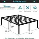 Maenizi 20 Inch Queen Bed Frame No Box Spring Needed, Heavy Duty Metal Queen Platform Bed Frame Support Up to 3000 lbs, Easy Assembly, Noise Free, Black