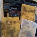 Farmhouse Dining Table Set, 63-inch extendable Dining Table with 2 Benches and 2 stools, Metal and Wood Brackets Suitable for Kitchens and Restaurants(Brown,7-Piece(6 Stools))