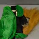 St. Patrick's Day Green Leprechaun Top Hat with Beard Irish Shamrock Velvet Hat