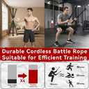Portable Ropeless Battle Ropes, HIIT & Low Impact Cardio Workouts, Transform into Fitness Bar, Cordless Battle Ropes for Home Gym, Compact Gym Equipment for Men & Women (Black)