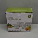 3 Cup Glass Meal Prep Containers With Turquoise Lids, Airtight 23oz glass Storage Container Set, Heat-Resistant BPA-Free for feeding the Southern Starter, Microwave, Dishwasher, Freezer Safe (4 Packs)