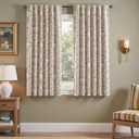 jinchan Floral Blackout Curtains for Bedroom Living Room 63 Inches Length Farmhouse Curtains Room Darkening Vintage Short Drapes Traditional Rod Pocket Window Treatment 2 Panels Set Taupe on Beige
