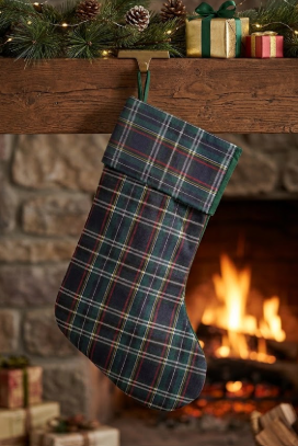 Checked Christmas stocking for Gifts