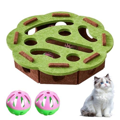 Cat Scratch Puzzle Enrichment Box, Cat Nail File Enrichment Box, Interactive Cat Toy Puzzle Toys for Indoor Cats Felt Maze Box Kittern Toys Pet Cat Games Self Play Fun