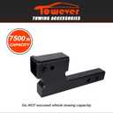 84128 Hitch Extender - 2" Receiver with 4" Drop or Rise, 7-3/4" & 9-3/4" Extension - 2" Shank Hitch Adapter, 7500lbs Weight Capacity - Matte Black Finish