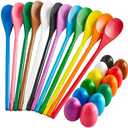 JOYIN 18 PCS Easter Egg and Spoon Race Game Set, 12 Players Carnival Game for Kids & Family Activity Holiday Outdoor Yard Easter Egg Hunt Birthday Party Lawn