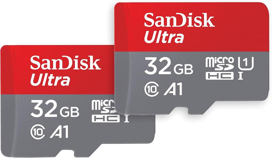 SANDISK 32GB (Pack of 2) Ultra microSDHC UHS-I Memory Card (2x32GB) with Adapter - SDSQUA4-032G-GN6MT
