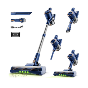 Cordless Stick Vacuum Cleaner - 45KPA Powerful Suction Vacuum with 45 Min Runtime, Detachable Battery, Anti-Tangle & 1.5L Dust Cup, 8 in 1 Vacuum Cleaner for Pet Hair, Carpet, HardFloor, Blue