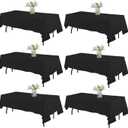 WIGENIUS 6 Pack Black Table Cloth Rectangle Tablecloths 60X102 Inch,Polyester Table Cloth for 6 Foot Rectangle Tables,Wrinkle Resistant Washable Fabric Table Covers for Party,Wedding Banquet