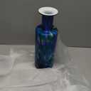 LCCCK 13" Tall Glass Vase Pretty Hand Blown Glass Vase, Unique Colorful Flower Vases for Bouquet, Modern Sea Art Decorative Vase for Home Living Room Kitchen Bathroom Dining Table Centerpieces (Teal Blue)