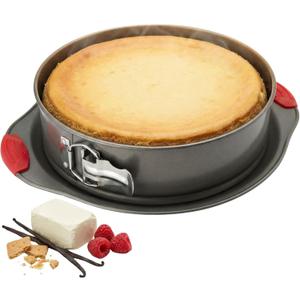 Boxiki Kitchen 10 Inch Nonstick Springform Pan, Professional Spring Form and Cheesecake Baking Mold, Leakproof Cake Pan with Silicone Handles