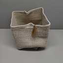 COMFY-HOMI Storage Basket for Shelves, Woven Baskets for Storage, Cotton Rope Basket for Toys,Towel Baskets, Toy Storage Organizer, Storage Cube Bin, Organization and Storage-All Brown (1 PCS)