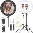 AMBITFUL 21-inch LED Ring Light, 50W 416 Beads, 3000K-6000K Adjustable Color Temperature, with Light Stand for Live Streaming, YouTube Videos, Photography, Smartphone/SLR Camera (2 Pack)