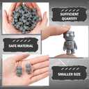 Leinuosen 100 Pcs Mini Rubber Robot Figures Bulk Miniature Robot Figurines Robots Theme Party Supplies Toppers Statues Birthday Gifts for Tabletop Home Garden Decor to Hide (Gray)