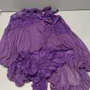 Sexy Open Front V Neck Ruffle Sheer Mesh Lace Wireless Babydoll Lingerie Dress with Thong 2 Piece (4X-Large, Dark Purple)