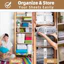 6 x Bed Sheet Organizer Bands,Sheet Organizer and Storage for Linen Closet -Bed Sheet Bands for Organizing-Sheet Labels for Bedding,Elastic Bands for Sheets,Bedding Sheet Keepers Straps(Queen 4PCs Pack)