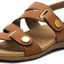 Littleplum Orthopedic Sandals for Women Arch Support Comfortable Flat Adjuatable Sandals for Walking Summer Beach