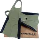 DORSAL Bodyboard Bodysurfing Floating Swimfins (Flippers) Comfortable Natural Gum Rubber for Swimming, Diving, Surfing (Medium - Mens US Size 8.5 - 9.5, Black/Green)