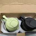 TrendPlain 16oz/470ml Glass Olive Oil Sprayer for Cooking  2 in 1 Olive Oil Dispenser Bottle for Kitchen Gadgets and Air Fryer Accessories, Salad, BBQ - Black & Green