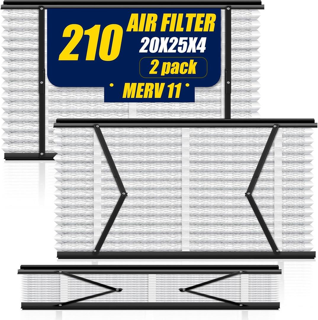 2 Pack 210 Replacement Filter, Compatible with Aprilaire Whole House Air Purifiers 1210, 1620, 2210, 2216, 3210, 4200, Furnace Air Filter for Whole House Furnace, 20x25x4, MERV 11