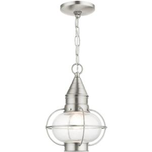 Livex Lighting, 26910-91, Newburyport, Medium Outdoor Pendant Lantern, Brushed Nickel