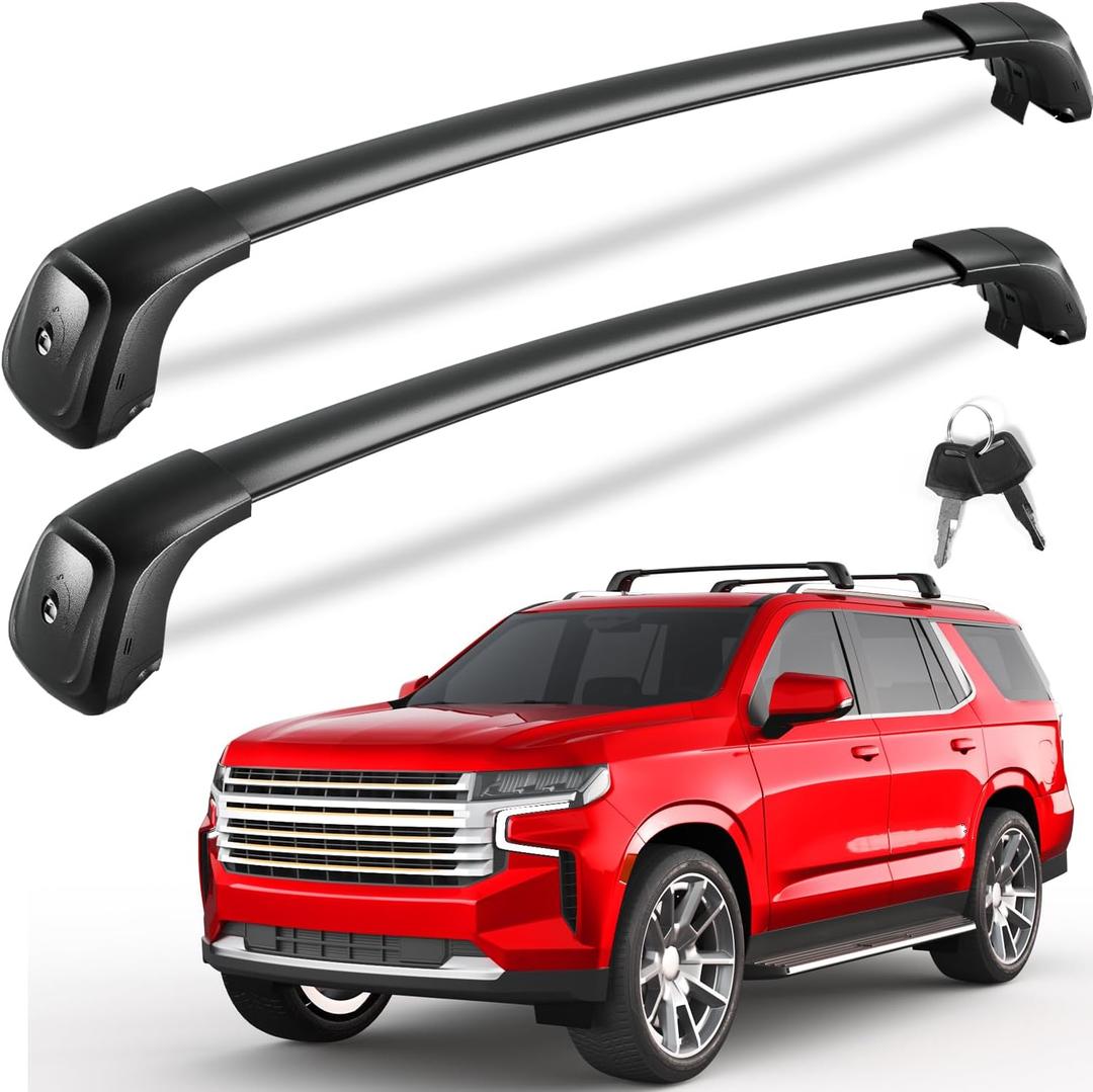 Lockable 330lbs Roof Rack Cross Bars Compatible with 2021 2022 2023 2024 2025 Chevrolet Suburban & Tahoe & GMC Yukon XL & Cadillac Escalade ESV, Heavy Duty Rooftop Aluminum Crossbar Carrier