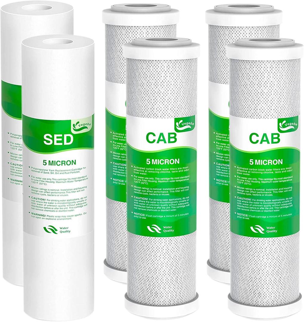 2-Set Pre-Filter Stage 1-3 Replacement Fit for Standard 10 and APEC Essence & Ultimate RO Water Filter System WFS-1000, RO-45, ROES-50, ROES-75, ROES-PH75, RO-90, RO-PH90, RO-Hi, RO-PERM, RO-Pump