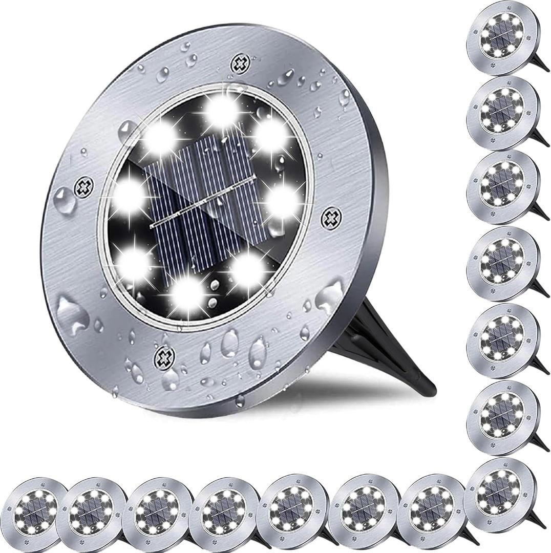 Solar Ground Light, Waterproof Solar Garden Lights, Upgraded Outdoor Garden Waterproof Bright in-Ground Light, Landscape Lights for Pathway,Yard,Deck,Lawn,Patio,Walkway (16 Pack White Light) Solar Ground Light, Waterproof Solar Garden Lights, Upgraded Outdoor Garden Waterproof Bright in-Ground Light, Landscape Lights for Pathway,Yard,Deck,Lawn,Patio,Walkway (16 Pack White Light)