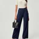 IUGA Womens Dress Pants Wide Leg Pull On Stretchy Work Pants Women High Waisted Business Casual Trousers with Pockets (XL)