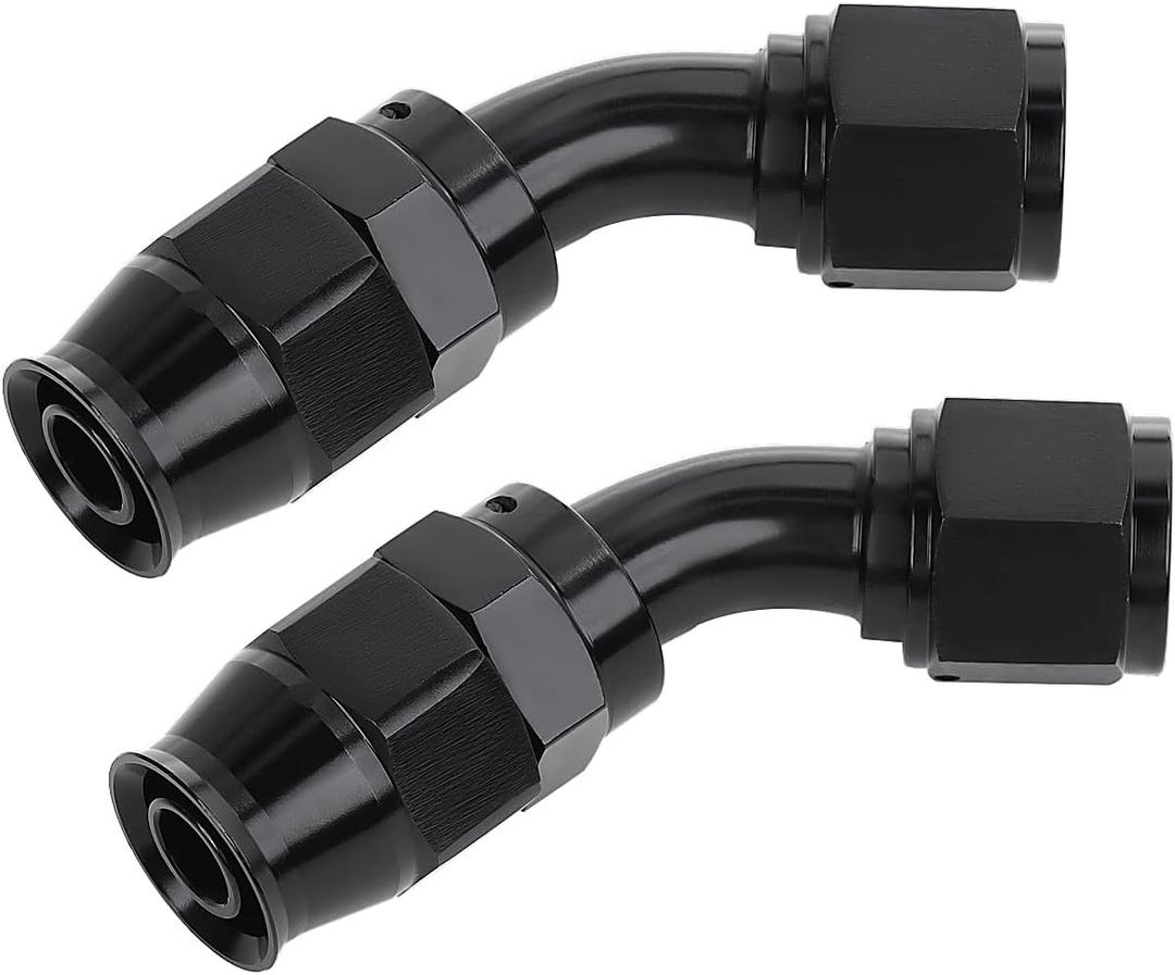LokoCar 4AN PTFE Hose End Fitting 45 Degree For PTFE Hose Only Black 2Pcs LokoCar 4AN PTFE Hose End Fitting 45 Degree For PTFE Hose Only Black 2Pcs