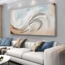 Abstract Wall Art Canvas Wall Paintings Modern Beige Wall Decor Aesthetic Room Decor Wall Art Framed Artwork for Living Room Bedroom Dining Room Home Office Decor 29"x58" (Light Color)