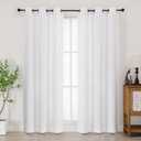 Chyhomenyc White Curtains 72 Inches Long 2 Panels for Living Room, Light Filtering Faux Linen Textured Soft Bedroom Window Curtains, Thick Farmhouse Home Decor Grommet Drapes, 40Wx72L, 2PCS