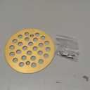 4-1/4 Inch Screw-in Round Floor Drain Cover Replacement Shower Drainer Grates (Brushed Golden)