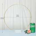 YALLOVE 10 PCS 14 Inch Floral Hoop Table Centerpiece, Gold Metal Wreath Ring Stand with Crystal Clear Acrylic Base for Balloon and Flower Decoration, Flower NOT Included