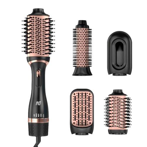 Nycoba Hair Dryer Brush Set, Multifunctional Hot Air Brush for Salon Blowouts, Negative Ion Technology & Quick Drying, Shiny and Less Frizz, Blush Gold