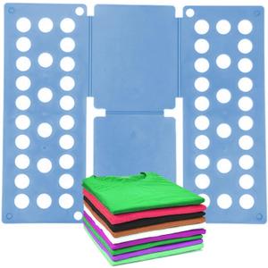 Kids Clothes Shirt Folding Board, Small Size for 1-9 Years Old, Blue Plastic Magic Organization Tool, Durable Foldable Clothes Folder for Towels