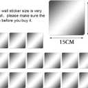 Removable Acrylic Mirror Setting Wall Sticker Decal DIY Modern Decoration for Home Living Room Bedroom Decor (15 pcs 20cmx20cm).