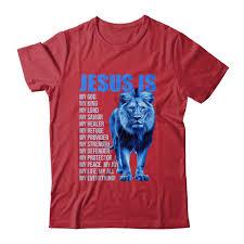 Lion Christian Jesus Is My God King, Lord, and Savior T-Shirt M